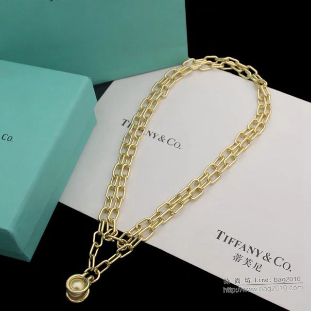 Tiffany飾品 蒂芙尼女士專櫃爆款T系列項鏈手鏈耳環套裝 Tiffany鏈環項鏈手鏈耳環套裝  zgt1650